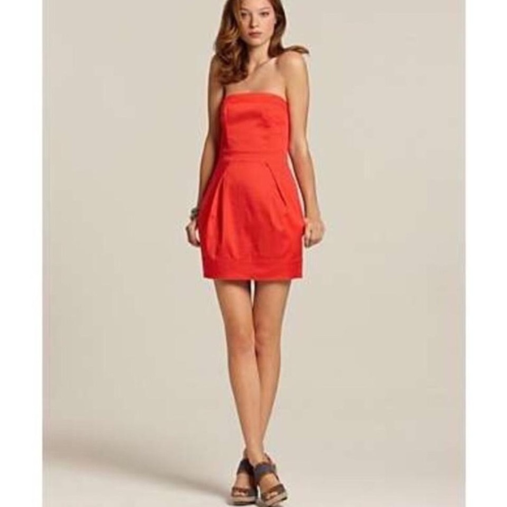 French Connection Linen Strapless Dress